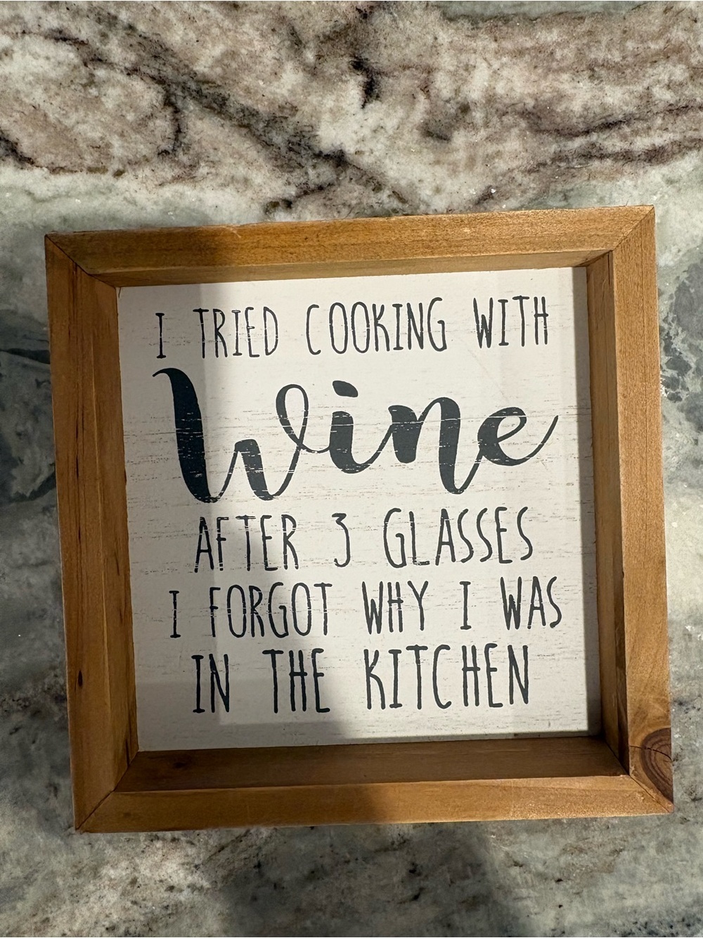 Rustic White and Natural Wood Sign - Wine Quote